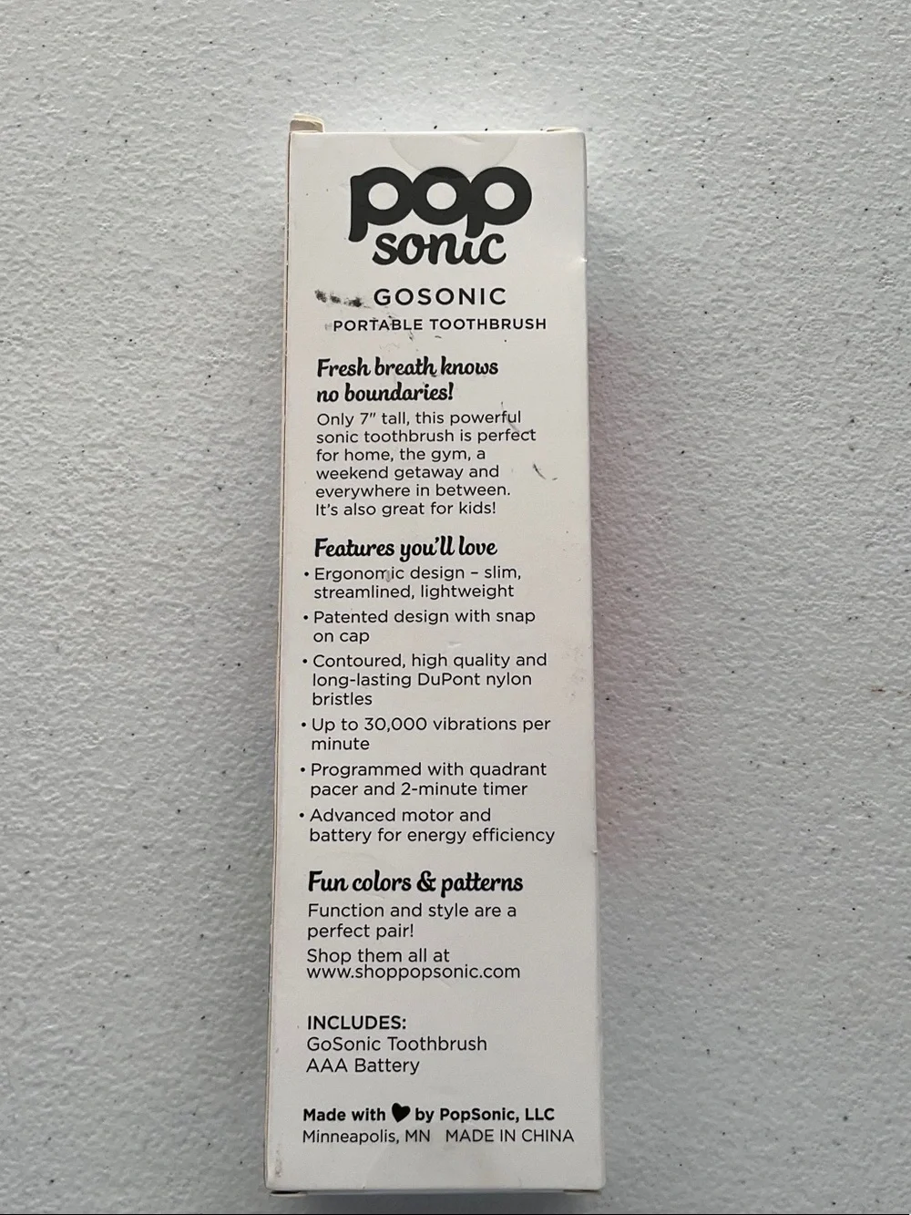 POPs Sonic GoSonic Portable Toothbrush - Pink